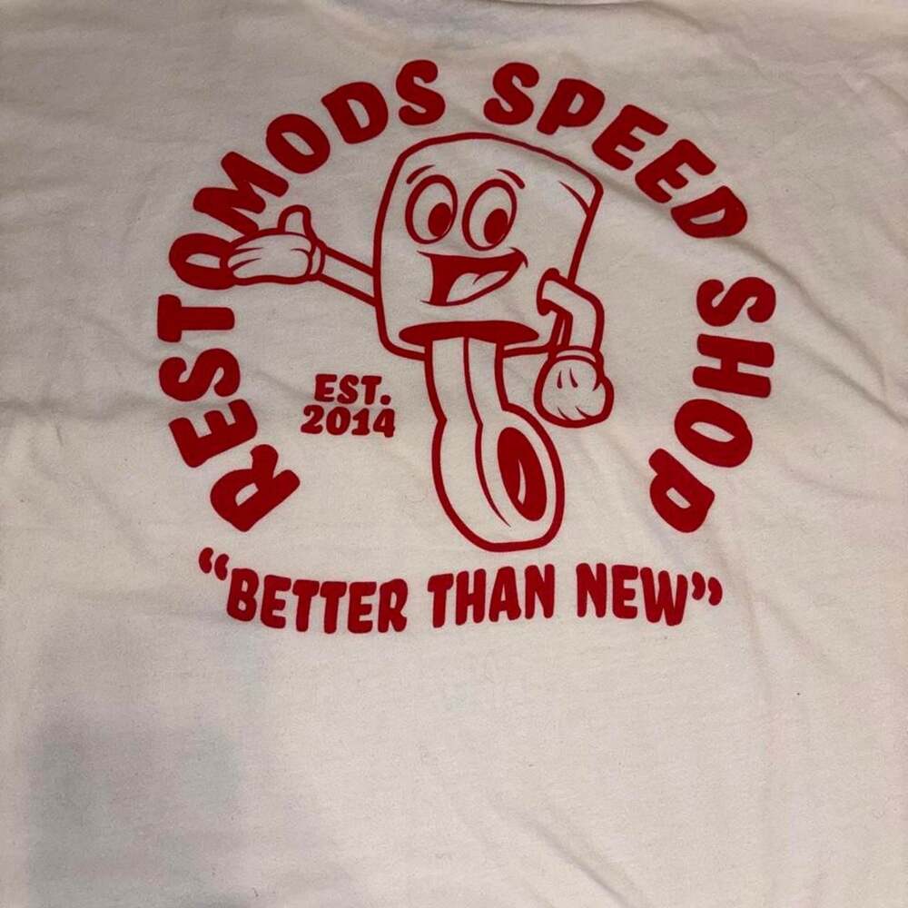 Restomods Speed Shop Graphic T-Shirt White Red